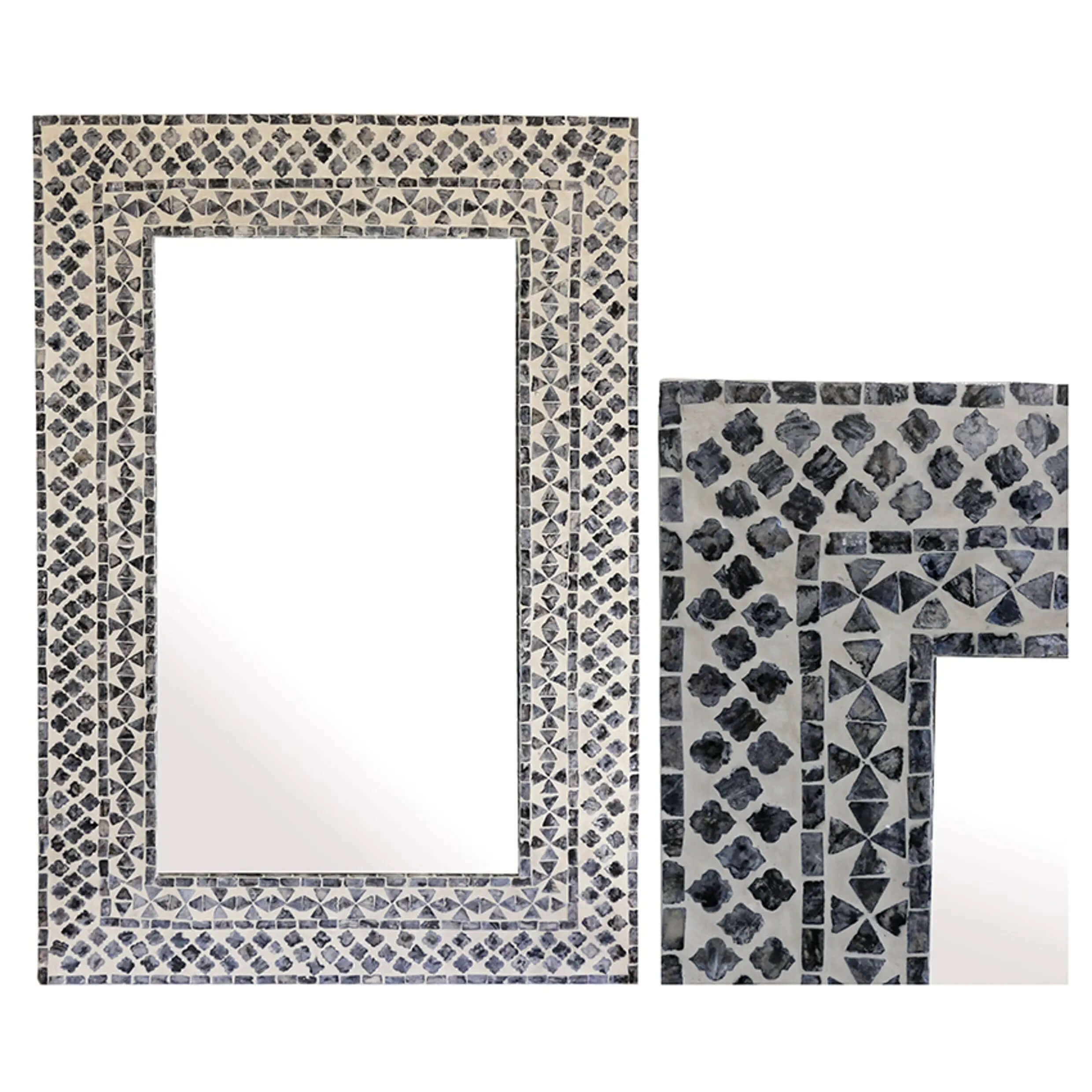 Algiers Black & Ivory Inlay Mirror CC Interiors