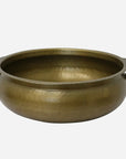Basque Bowl with Handles in Antique Brass Finish CC Interiors
