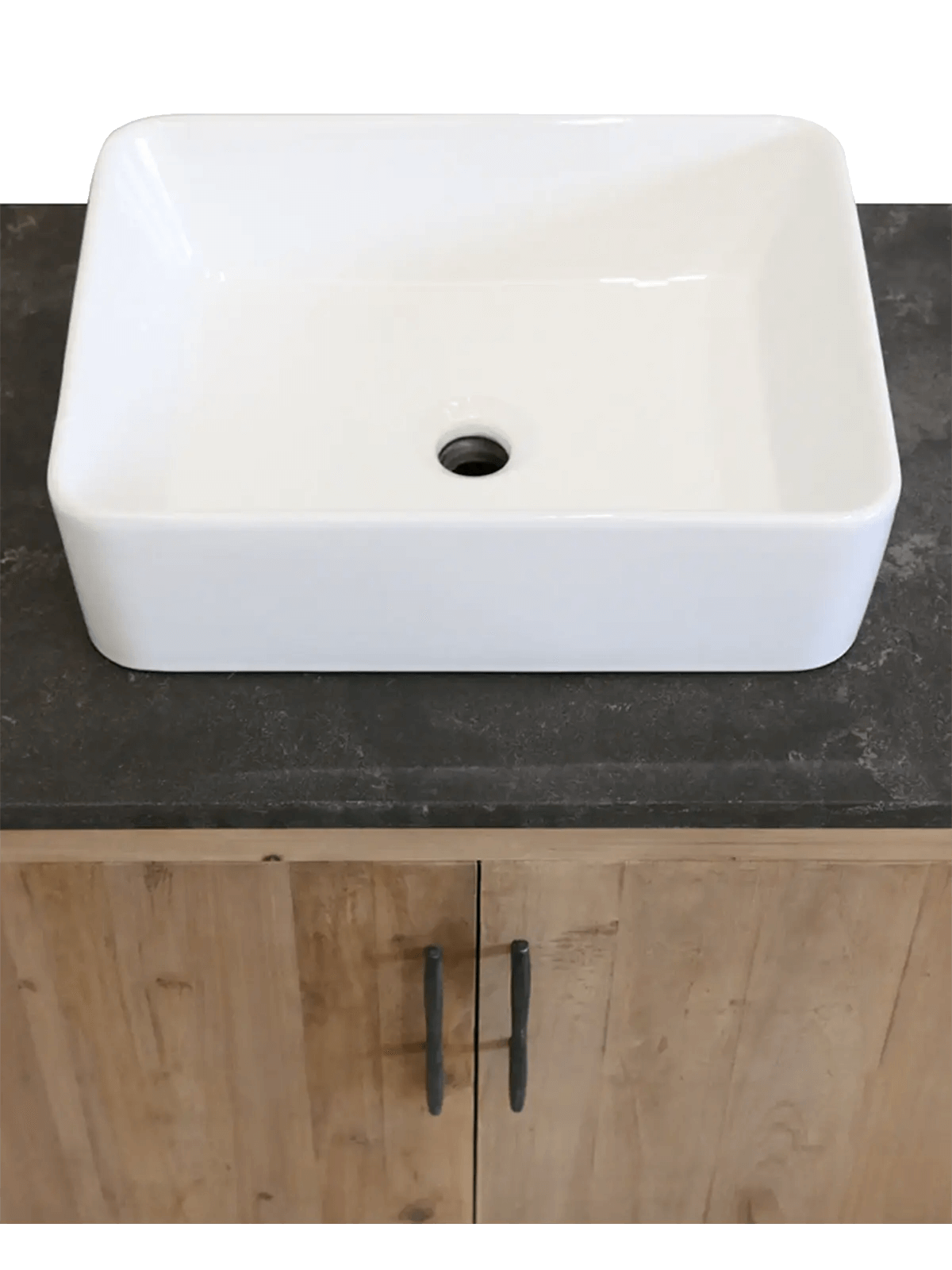 Bathroom Vanity with Bluestone Top and Ceramic CC Interiors