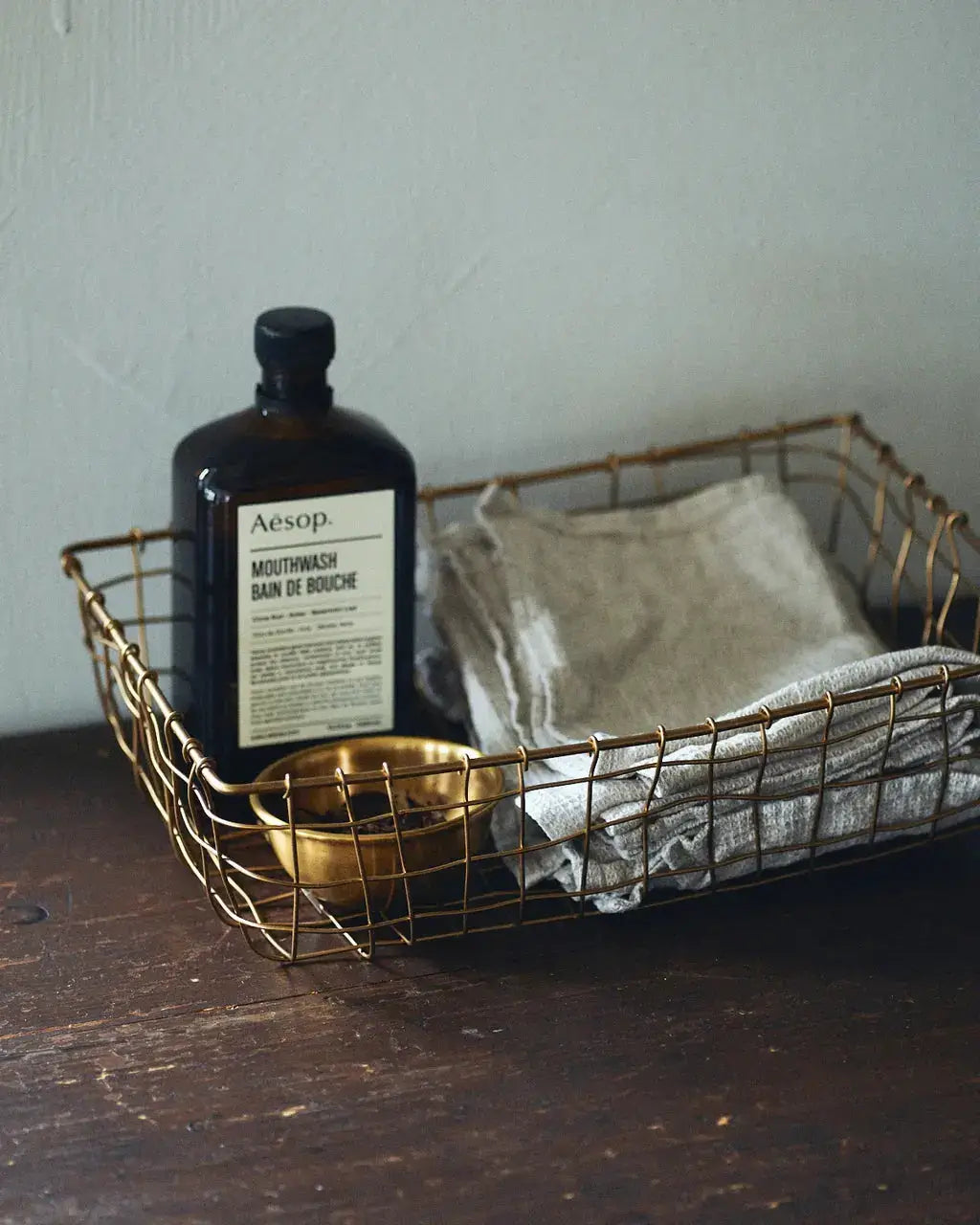 Brass Basket Fog Linen