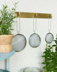 Brass Plate Triple Hook Fog Linen