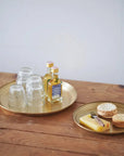 Brass Round Serving Tray Fog Linen