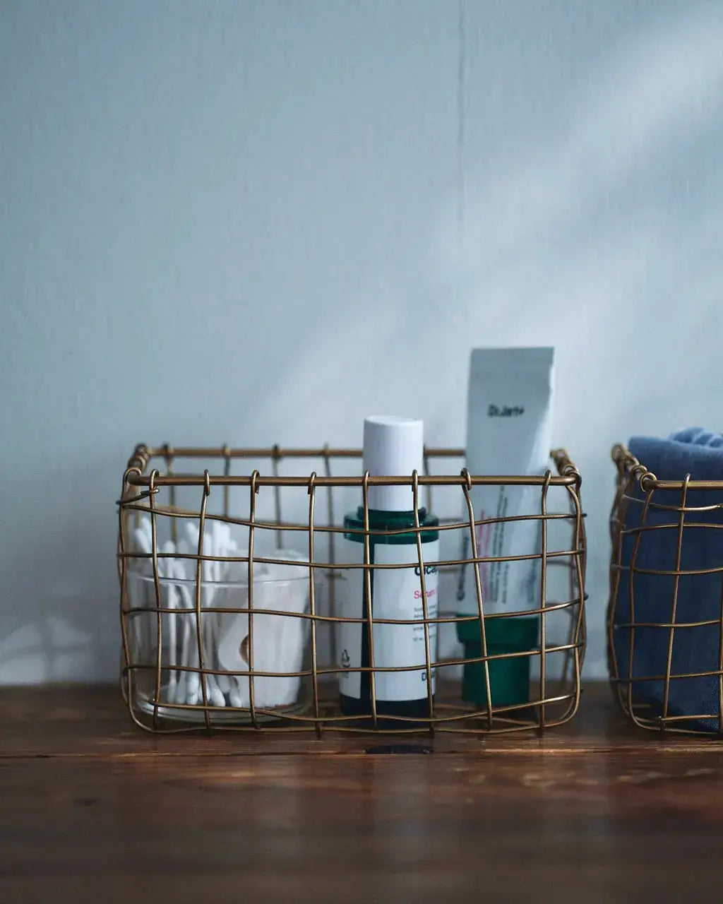 Brass Wire Basket Fog Linen