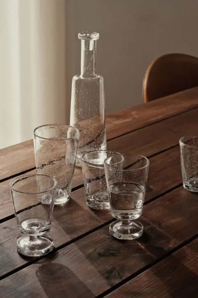 Broste Copenhagen Bubble Graphic White Wine Glass May Time
