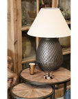 Cairo Set of 2 Occasional Tables with old Round Pine Parquet Tops and Antiqued Bronze Legs CC Interiors
