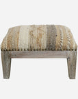 Calypso Foot Stool in Woven Jute & Cotton CC Interiors