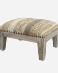 Calypso Foot Stool in Woven Jute & Cotton CC Interiors