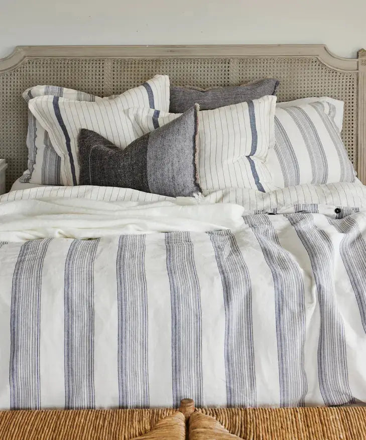 Grey Stripes Linen Duvet