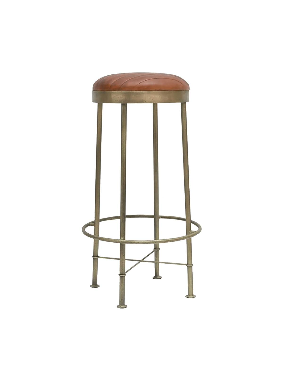 Chandri Brass Finish & Leather Barstool Hawthorne Group