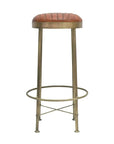 Chandri Brass Finish & Leather Barstool Hawthorne Group
