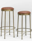 Chandri Brass Finish & Leather Barstool Hawthorne Group