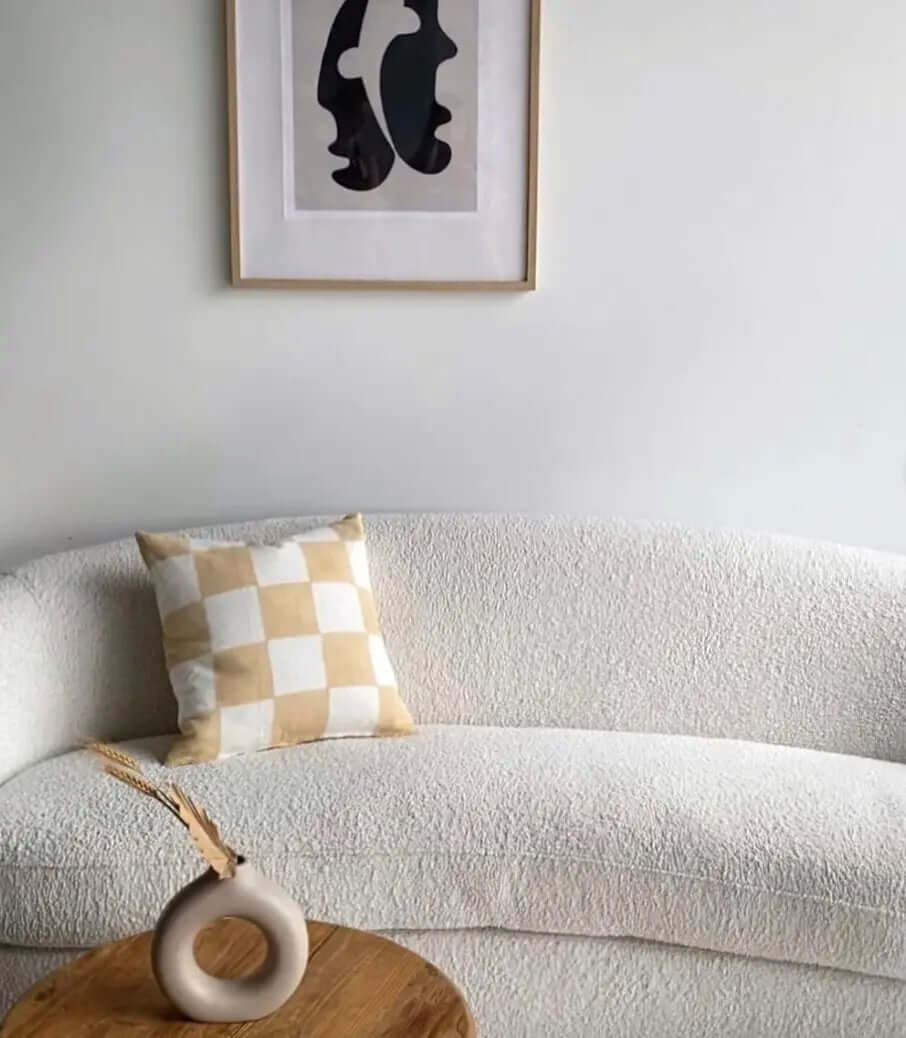 Checkered Blue Linen Cushion Aztec House