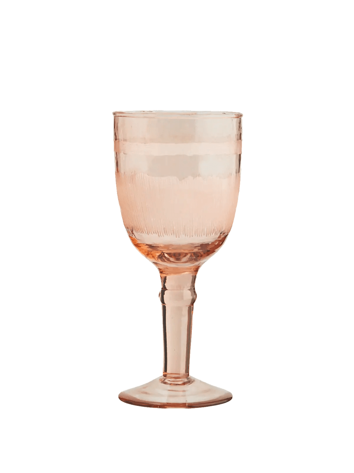 Coral Hammered Wine Glass with Stripes Wooden Horse