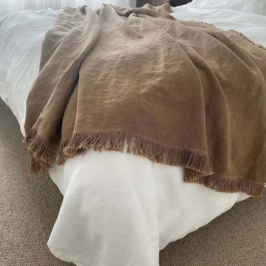 Cove Pure Linen Throw Blanket Loomwares