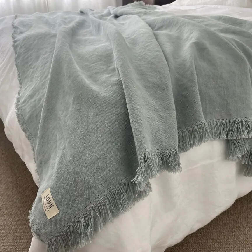 Cove Pure Linen Throw Blanket Loomwares
