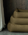 Dark Hazel Stripe Wool Pet Bed Medium Bianca Lorenne