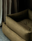 Dark Hazel Stripe Wool Pet Bed Medium Bianca Lorenne