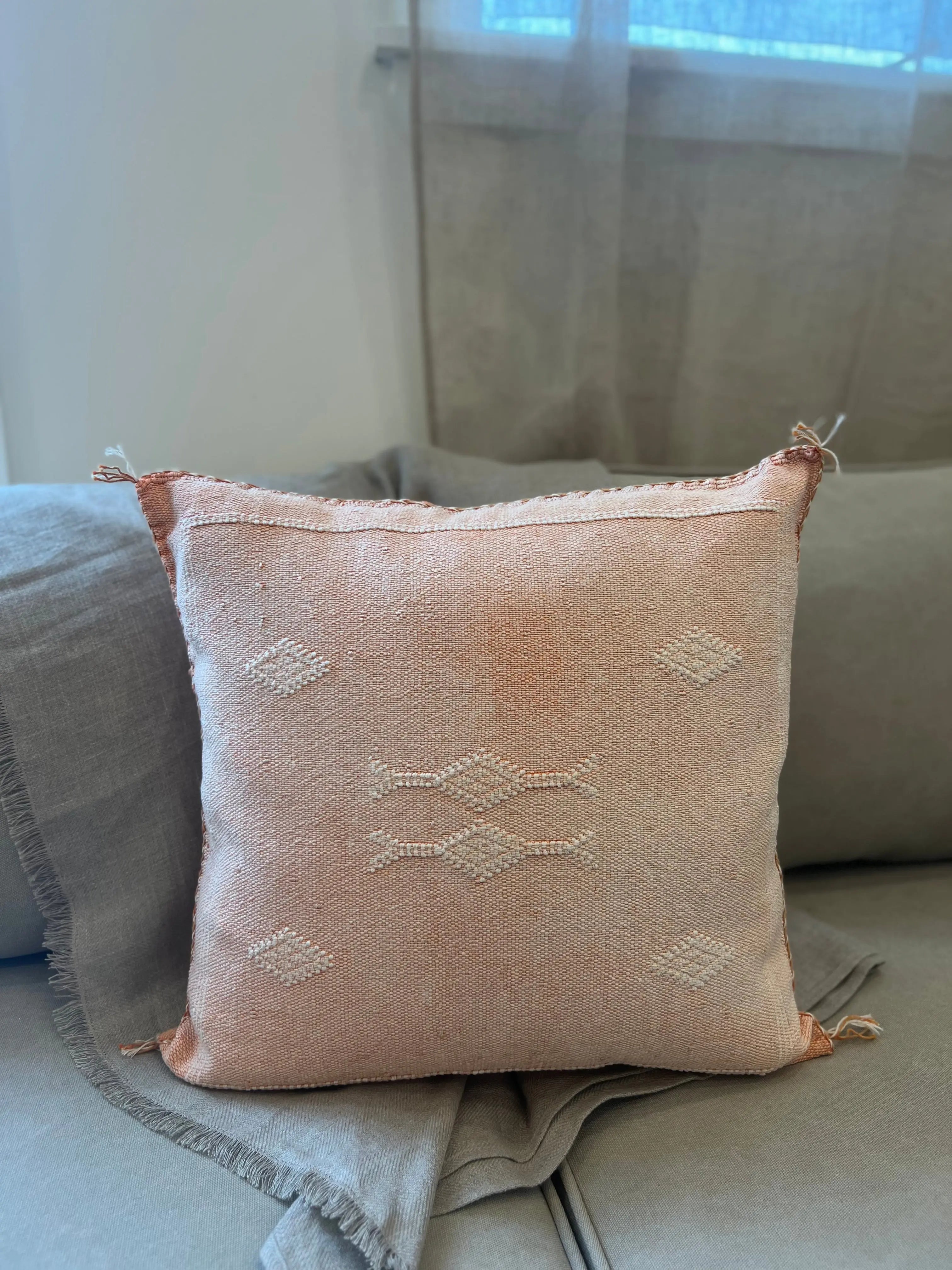 Desert Peach Cactus Silk Cushion Aztec House