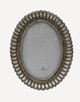 Fanned Oval Photo Frame Pewter Finish 2.5x3.5" French Country Collections