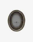 Fanned Oval Photo Frame Pewter Finish 2.5x3.5" French Country Collections