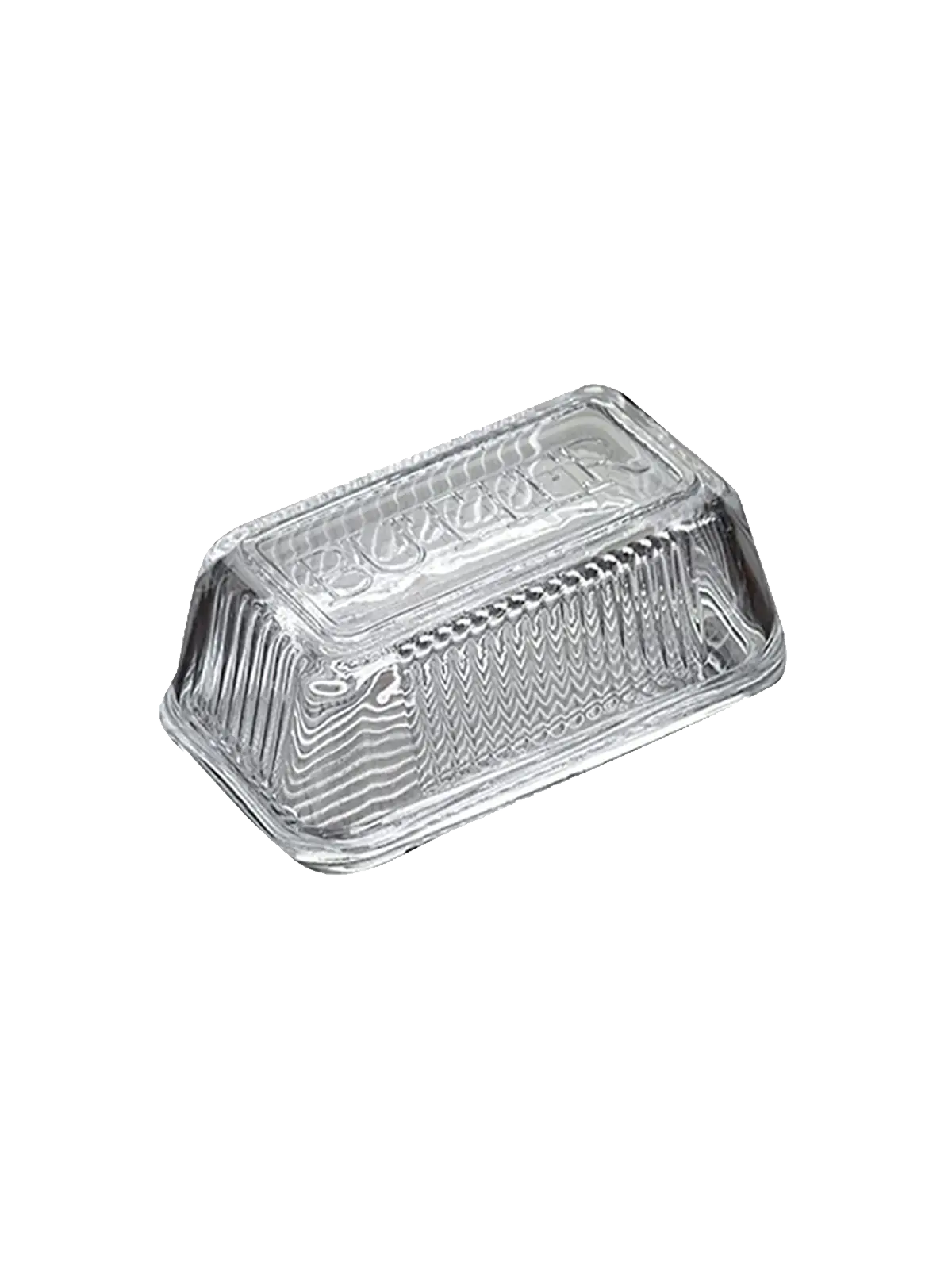 Glass butter dish