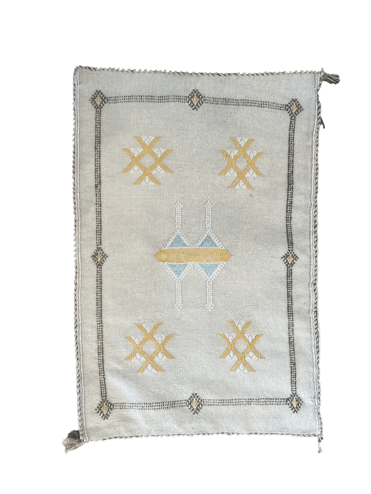 Golden Grey Lumbar Cactus Silk Cushion Aztec House