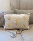 Golden Grey Lumbar Cactus Silk Cushion Aztec House