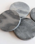 Grey Marble Round Coasters Hawthorne Group