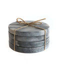 Grey Marble Round Coasters Hawthorne Group