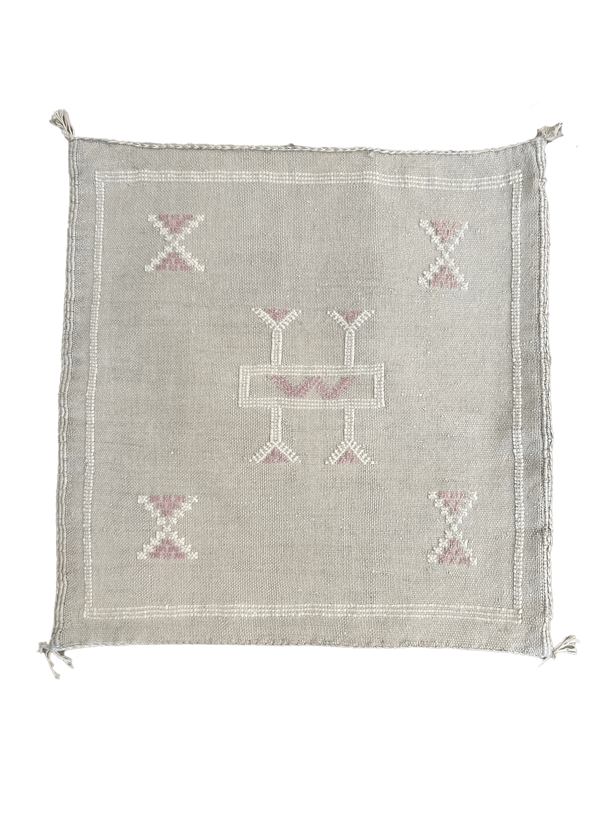 Grey & Lilac Cactus Silk Cushion Aztec House