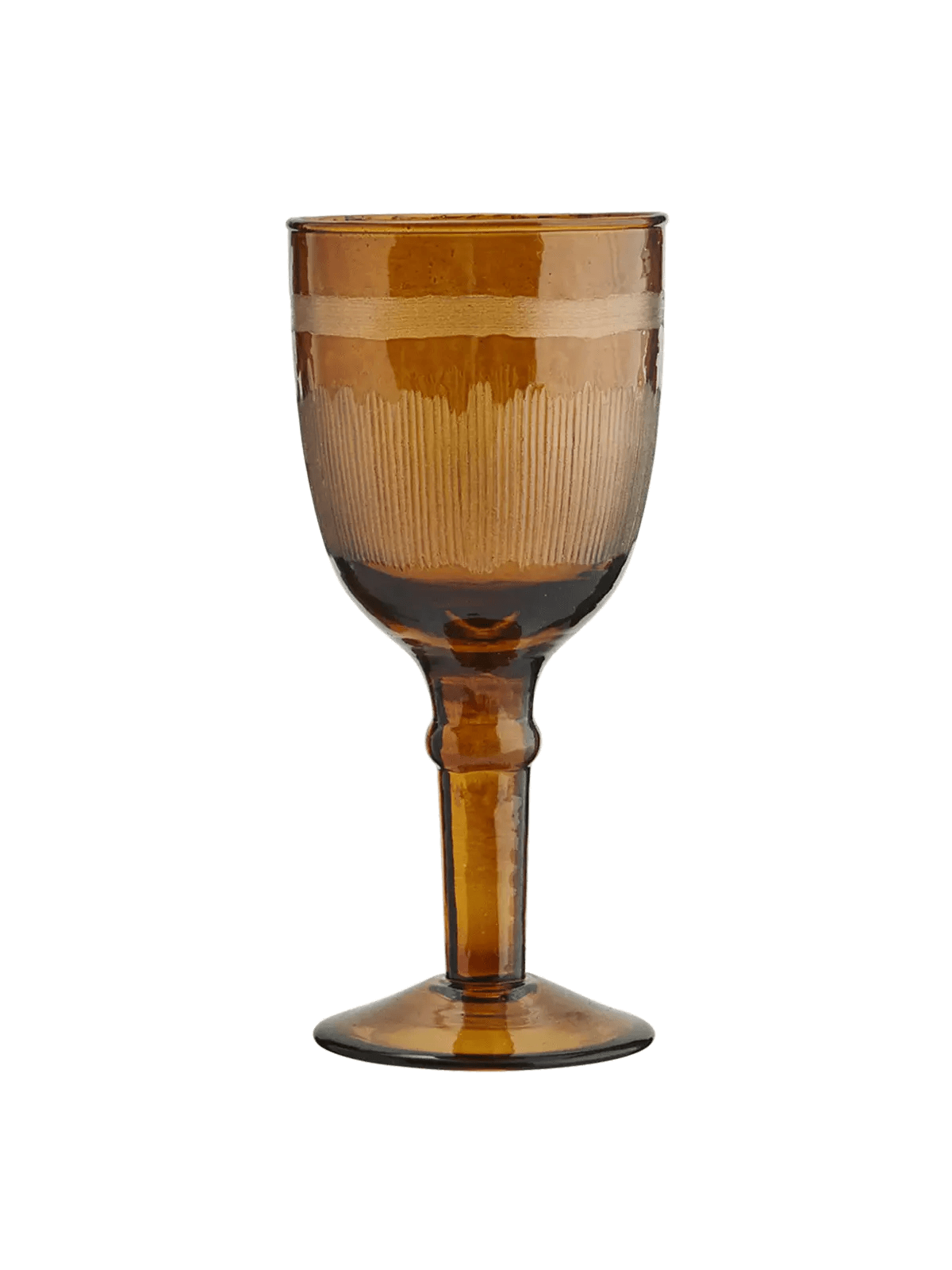 Hammered Wine Glass with Stripes Wooden Horse