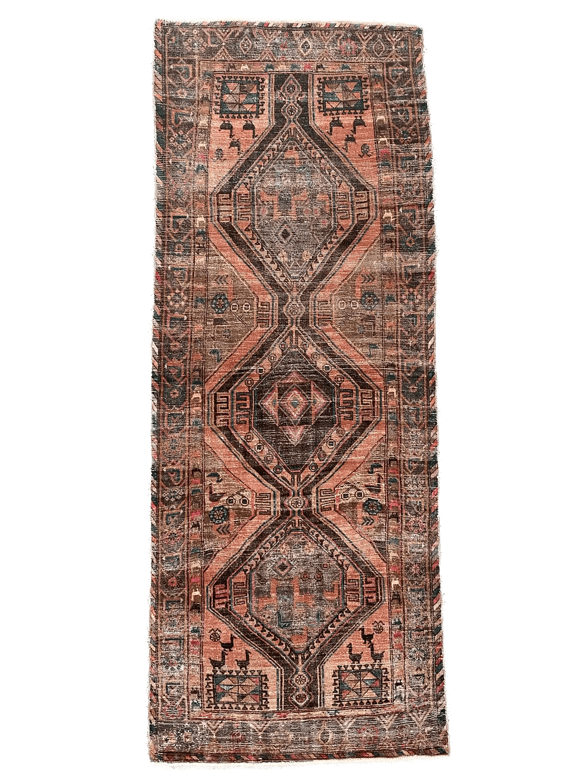 Hand Knotted Persian Shirazi Rug 319x122cm Kuzu Rugs