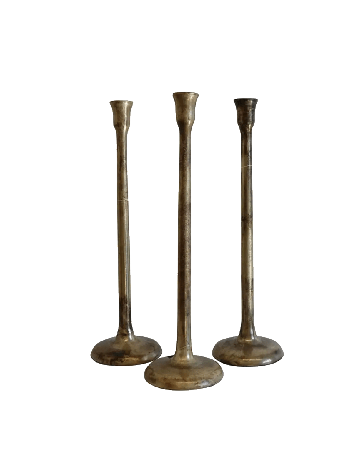 Haveli Candlestick Set of 3 in Antique Brass Finish CC Interiors