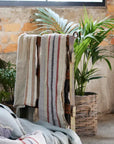 Herringbone Stripe Linen Throw French Country Collections
