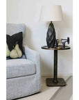Iris Pedestal Table in Antique Black Finish CC Interiors