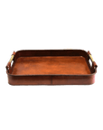 Leather Tray with Brass Handles CC Interiors