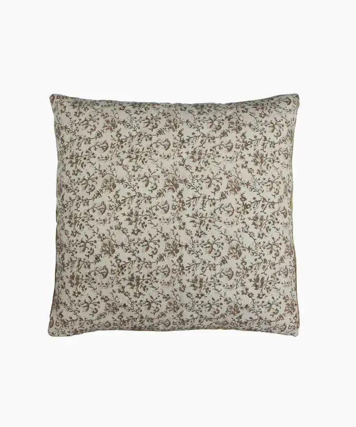 Lilibeth Handblock Olive Velvet Bedding Marmaduke Shoppe