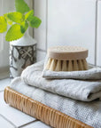 Linen Waffle Towel Natural Fog Linen