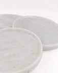Marble Round Coasters White Hawthorne Group