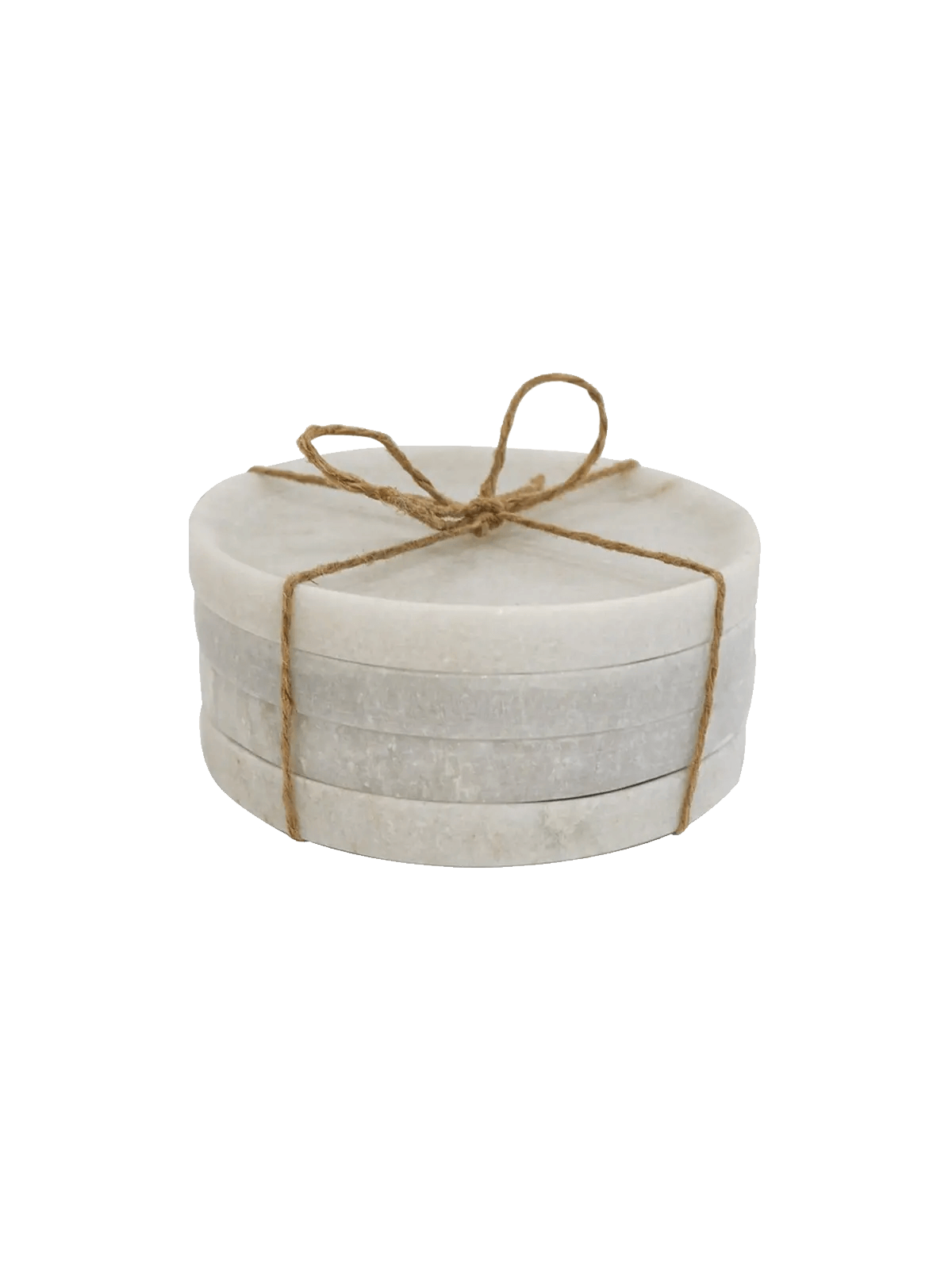 Marble Round Coasters White Hawthorne Group