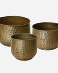 New York Set of 3 Planters in Antique Brass Finish Marmaduke Shoppe