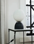 Orion Ribbed Orb Black Lamp French Country Collections
