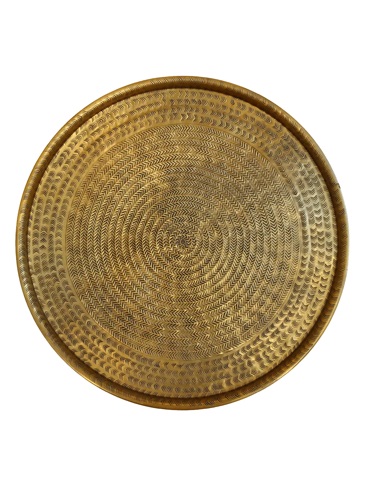 Ravello Large Etched Tray in Antique Brass