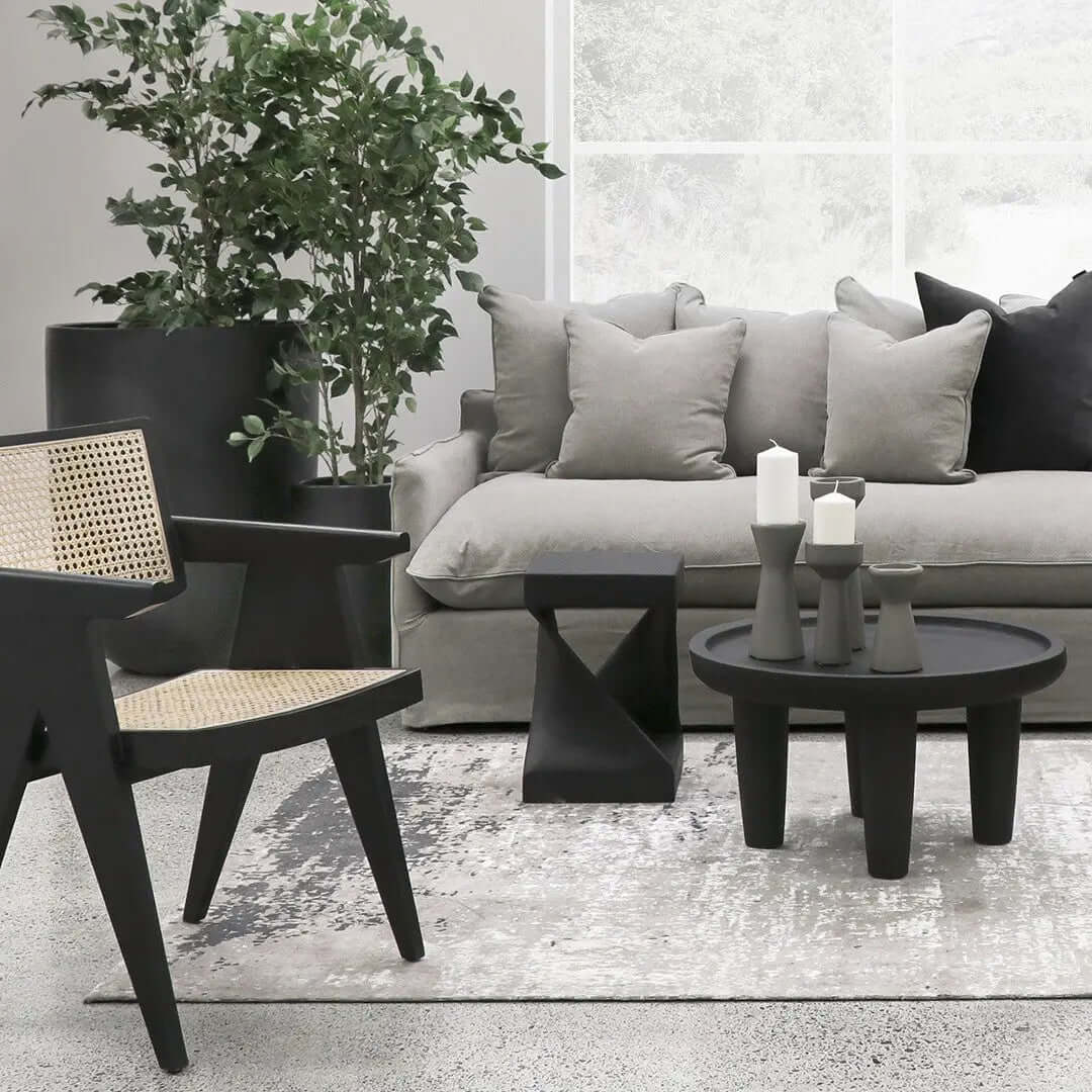 Safari Black Round Coffee Table Hawthorne Group