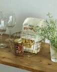 Shallow Round Wire Basket Fog Linen