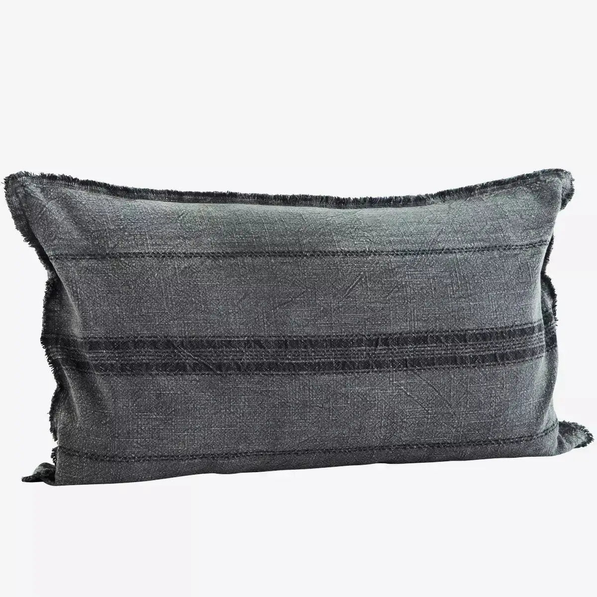 Stonewashed Striped Cotton Cushion Wooden Horse