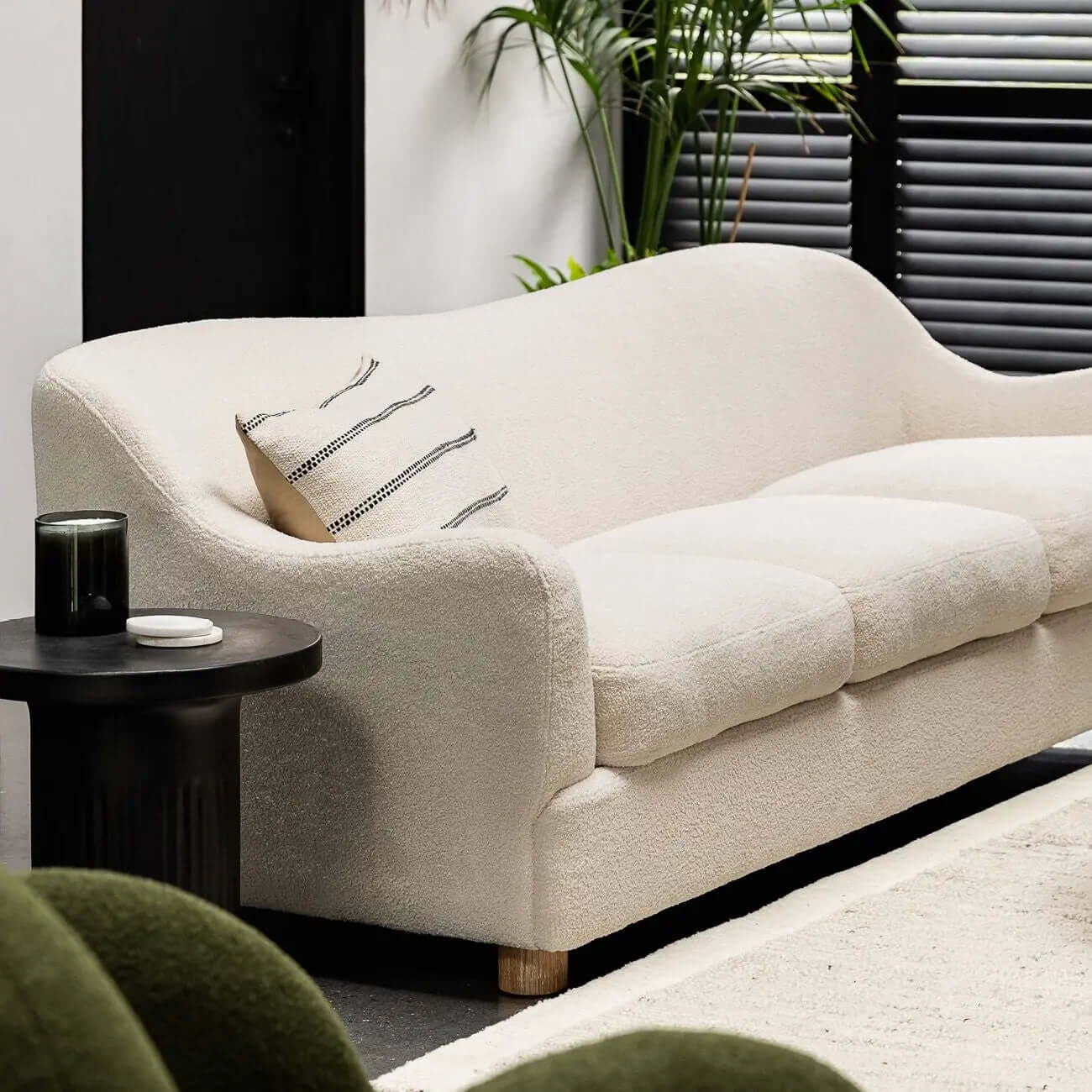 Teddy Cream Shearling 3 Seater Sofa Hawthorne Group