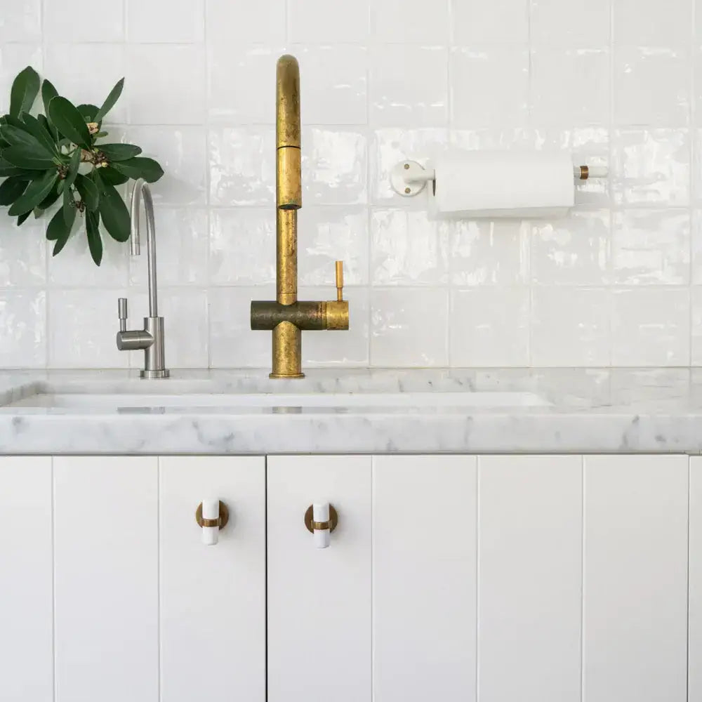 Trouve Ceramic Brass Pull Merchants and Traders by Sibella Court Pty Ltd