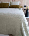Atik Jacquard Cotton Coverlet | Sage