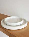 White Marble Round Tray Città